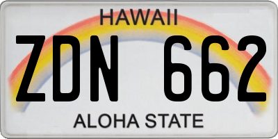 HI license plate ZDN662