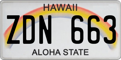 HI license plate ZDN663