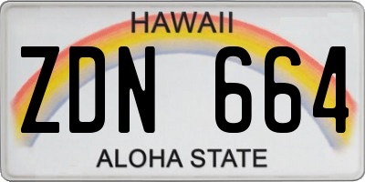 HI license plate ZDN664