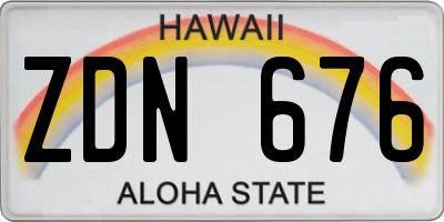 HI license plate ZDN676