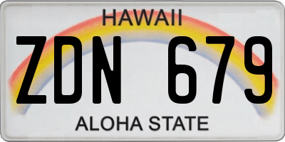HI license plate ZDN679