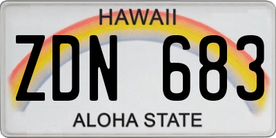 HI license plate ZDN683