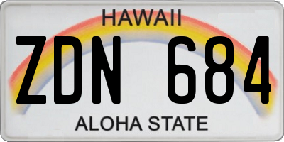 HI license plate ZDN684