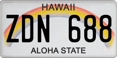 HI license plate ZDN688