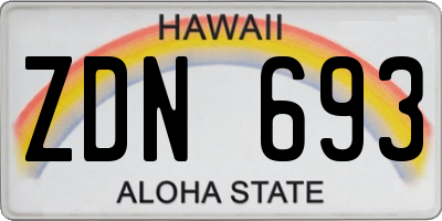 HI license plate ZDN693