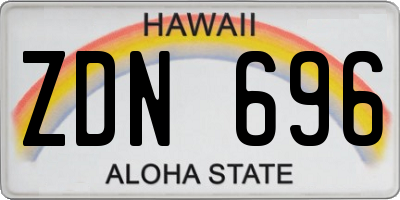 HI license plate ZDN696