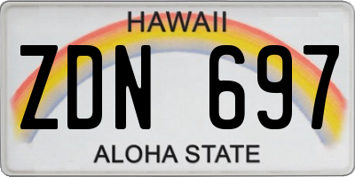 HI license plate ZDN697
