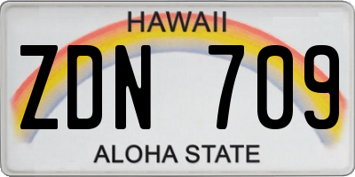 HI license plate ZDN709