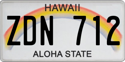 HI license plate ZDN712