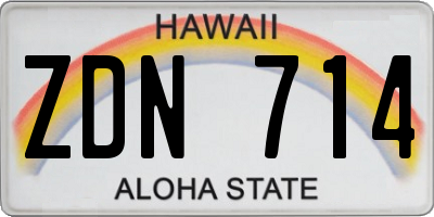 HI license plate ZDN714