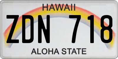 HI license plate ZDN718