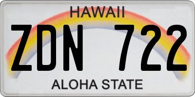 HI license plate ZDN722