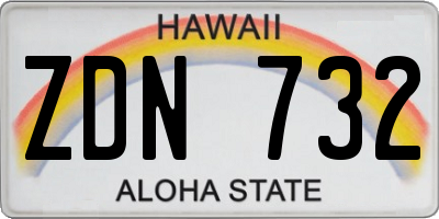 HI license plate ZDN732