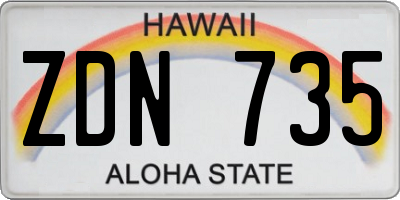 HI license plate ZDN735