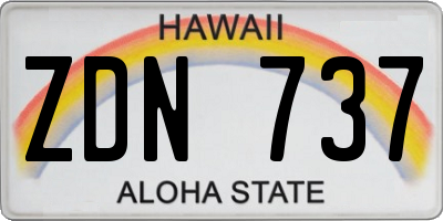 HI license plate ZDN737