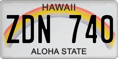 HI license plate ZDN740