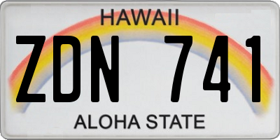 HI license plate ZDN741