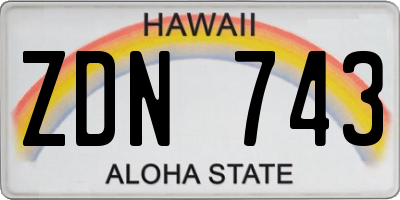 HI license plate ZDN743