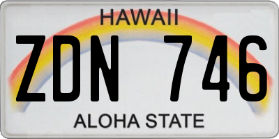 HI license plate ZDN746
