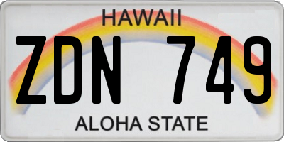 HI license plate ZDN749