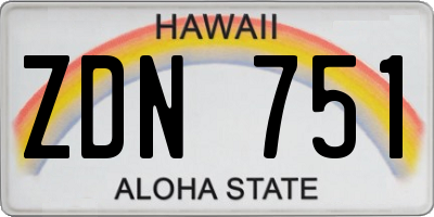HI license plate ZDN751