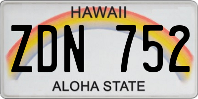HI license plate ZDN752