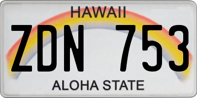 HI license plate ZDN753