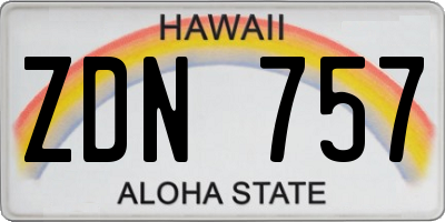 HI license plate ZDN757