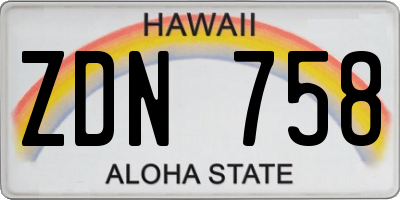 HI license plate ZDN758