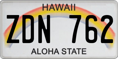 HI license plate ZDN762