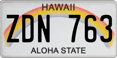 HI license plate ZDN763