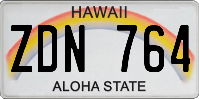 HI license plate ZDN764