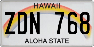 HI license plate ZDN768