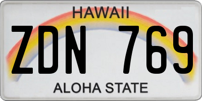 HI license plate ZDN769