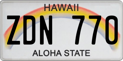 HI license plate ZDN770