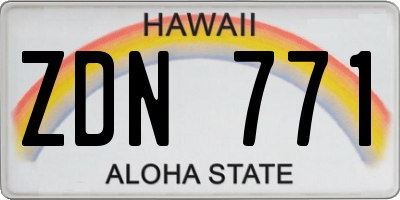 HI license plate ZDN771