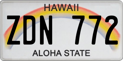 HI license plate ZDN772
