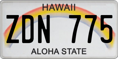 HI license plate ZDN775