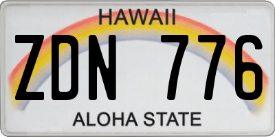 HI license plate ZDN776