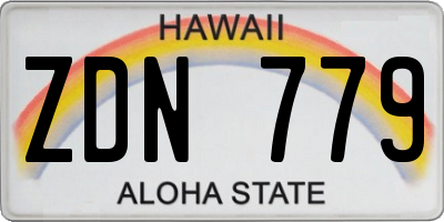 HI license plate ZDN779