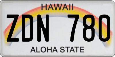 HI license plate ZDN780
