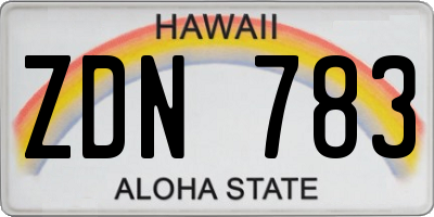 HI license plate ZDN783
