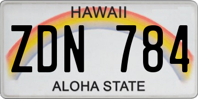 HI license plate ZDN784