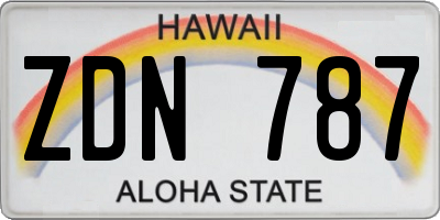 HI license plate ZDN787