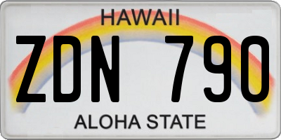 HI license plate ZDN790