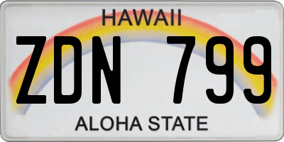 HI license plate ZDN799