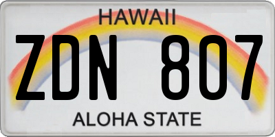 HI license plate ZDN807