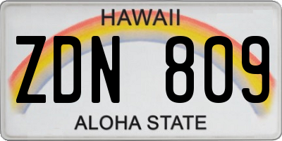 HI license plate ZDN809