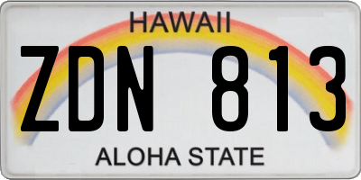 HI license plate ZDN813