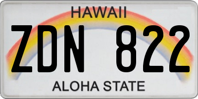 HI license plate ZDN822